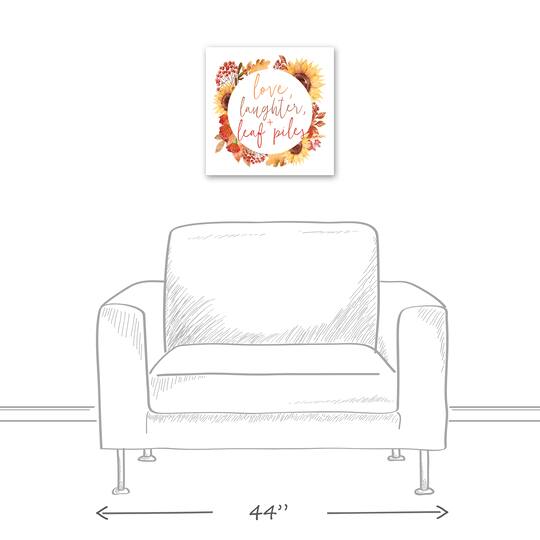 Love Laughter Leaf Piles Canvas Wall Art
